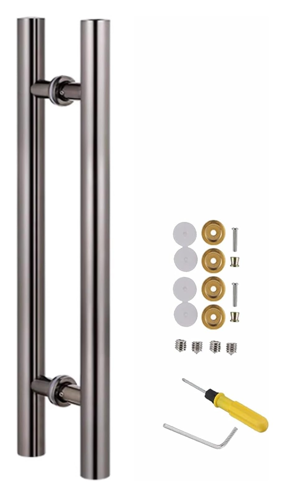 BHGFYXBS Push Pull Door Handle Modern Barn Door Handle With Mounting Kit, H Shape Shower Glass Sliding Barn Door Interior Exterior Pull,Colour5-Length 60Cm(23.6Inch),Colour5-Length 60cm(23.6inch)
