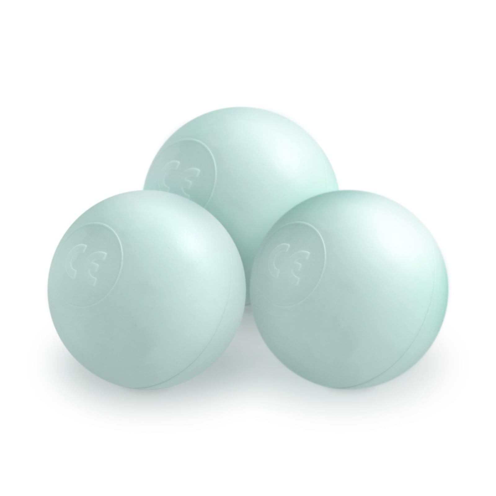 MISIOO Adorabili palline da bagno per palloni, 50 pezzi, 6 cm, plastica sicura, atossica, resistente allo schiacciamento, colore menta, giocattolo per bambini a partire da 1 anno