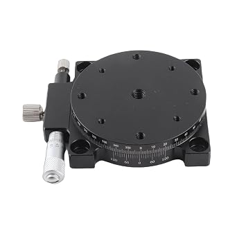 RS60L Manual Displacement Platform with Micrometer Fine Tuning 360 Rotary Linear Stage Aluminum Sliding Table for Optical Positioning and Precision Instrumentation