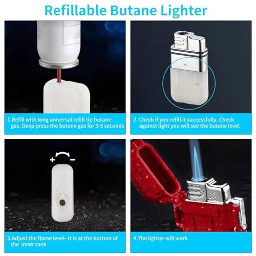 Encendedor Butano a Prueba de Viento y Agua Negro miniatura 4
