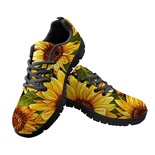 Chaussures de course à pied unisexes baskets de running en maille à motif floral