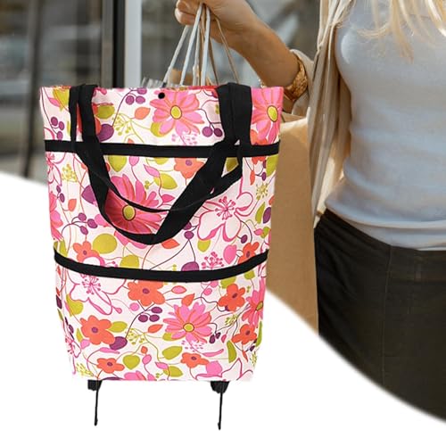 Faltbarer Einkaufstrolley mit leisen Rädern – Tragetasche für Lebensmittel ideal für Frauen, Mütter und Freundinnen – vielseitige leichte und bequeme Einkaufslösung – Bild 4