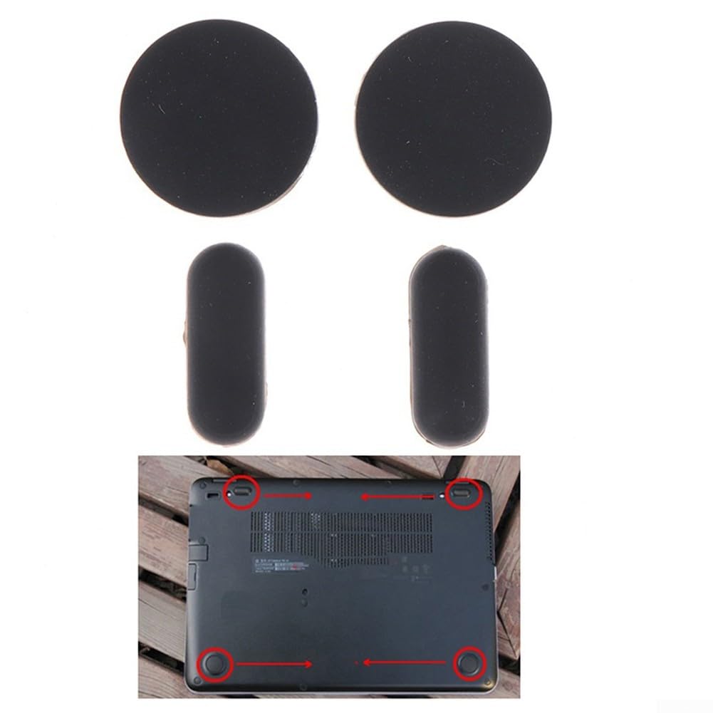 Set di piedini in gomma per HP EliteBook 840/745/820/725/850/755 G3 G4, colore nero, confezione da 4