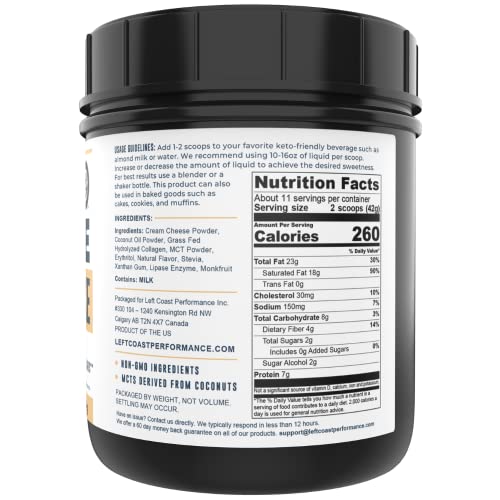 Image of 16oz Cheesecake Keto Meal Replacement Shake - Low Carb Keto Protein Powder Mix, High Fat Protein Shake with MCTs from Coconut Oil Powder, Collagen Peptides and Real USA Cream Cheese - 2 Net Carbs