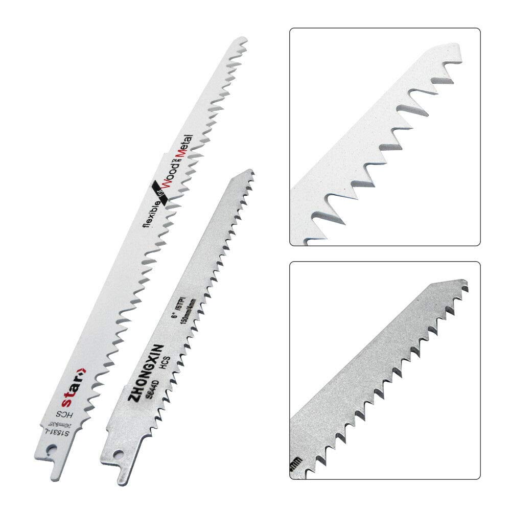 NORTOOLS Lot De 10 Lames De Scie Sabre BIM CRV 150-200 Mm – Combiné Bois/Métal Pour Bosch, DEWALT, Makita Et Plus