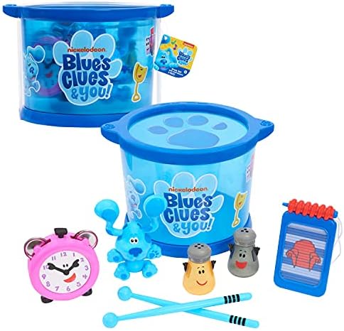 Blue's Clues & You! Musical Drum Set, Kids Toy Instruments, Drum, Tambourine, Washboard, Clackers, Shakers, by Just Play