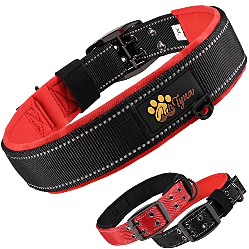 Adityna Heavy-Duty Reflective Dog Collar - Thick Black Dog Collar For Extra-Large Dogs - Ultra Comfortable Soft Neoprene Padded - Perfect Dog Collar For Training, Walking, Or Hunting #TOP7