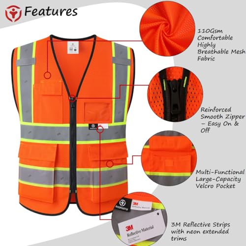 Image of Safety Vest for Men Women Reflective Construction Vest
