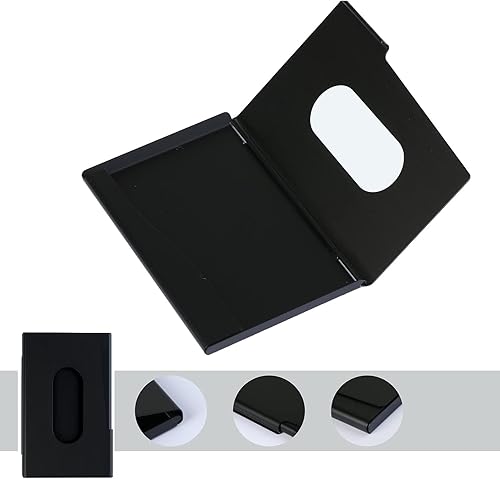 Miniatura 2 de BONSYL® Portatarjetas de visita de aleación de aluminio, soporte para tarjetas de visita, colorido bolsillo para mujeres y hombres.