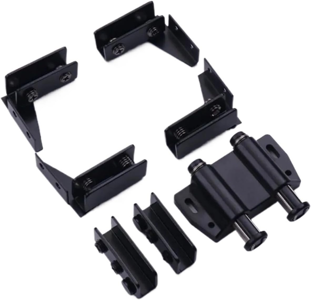 Stainless Steel Non-Perforated Glass Door Hinge, Side Mount Magnetic Cabinet Hardware(Black)
