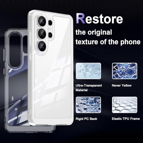 Image of Case for Samsung Galaxy S26 Ultra 5G, Military Grade Drop Protection Phone Case, Yellowing Resistant, Anti-Scratch Hard PC Back, Shockproof Hard Ultra-Thin Protective Cover, Clear
