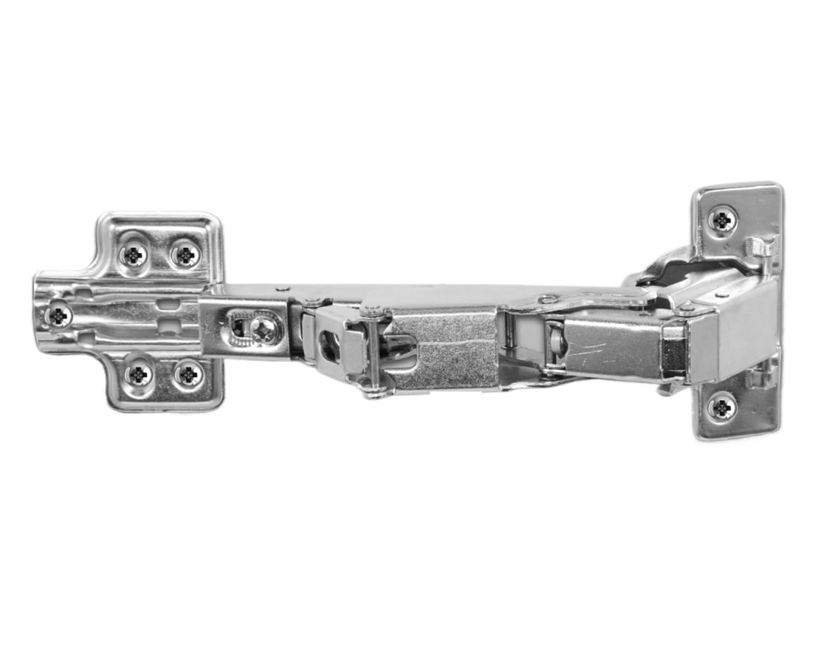 Lredonm 4Pcs 175 Degree Hinges Cabinet Doors Concealed Hydraulic Adjustable Soft Closing Nickel-Plated Steel Buffer
