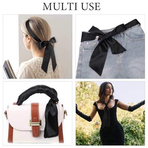 Larrel Scarf Belts for Women, Comfortable Breathable Tie Belts for Women Waist Belt for Bridal Wedding Bridesmaid Prom Formal Special Occasion Dresses Belt 3'' Wide (Black) 7