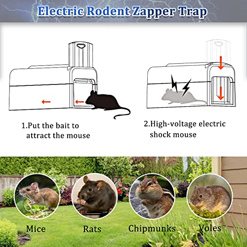 Electric Rat Traps - Humane Mouse Trap Indoor Instant Kill With Powerful Voltage, Works For Mice Chipmunks, Squirrels #TOP2