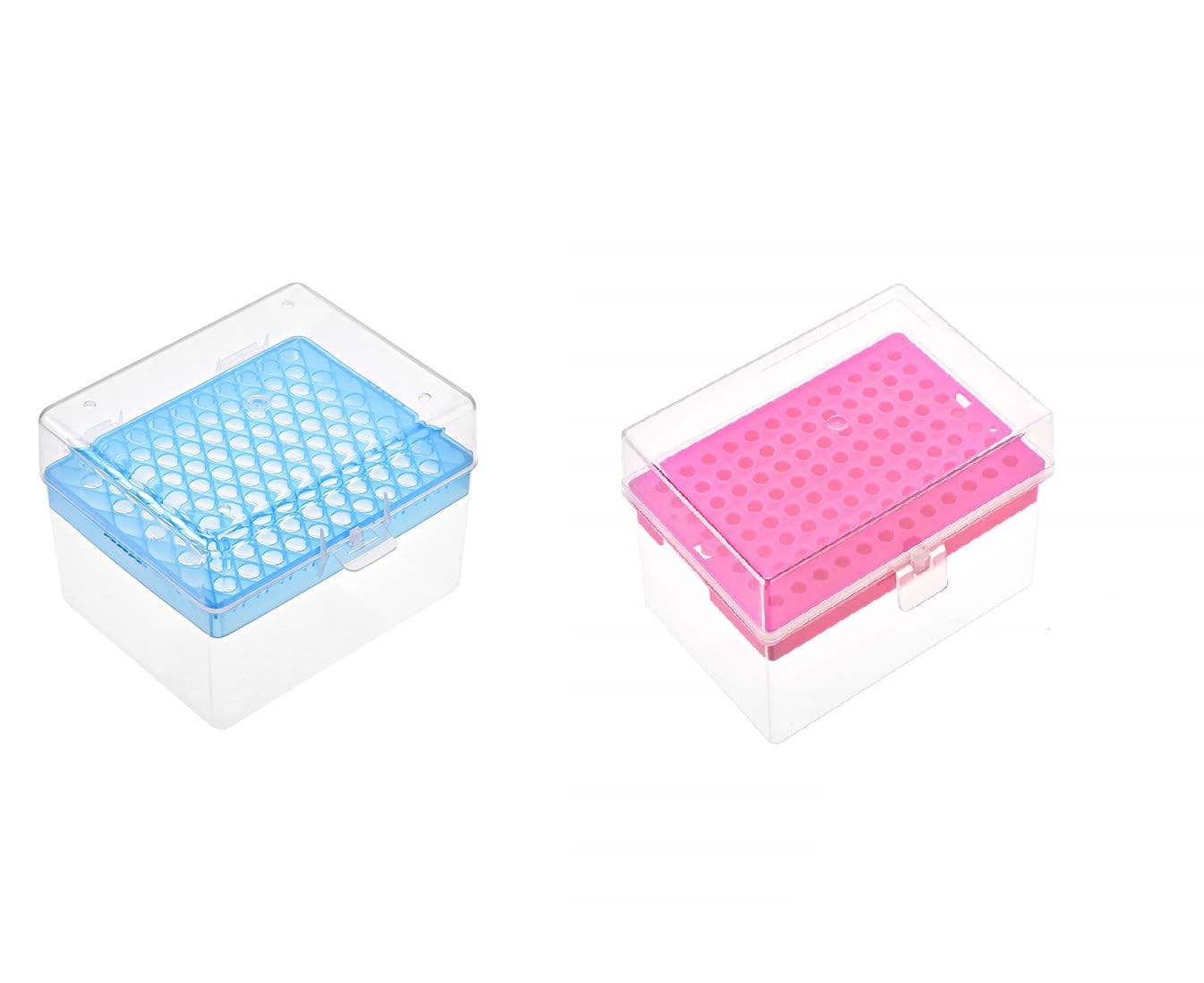 2 Pcs Pipette Tips Box, for Polypropylene for 1ml & 200 ul Pipettor Tips with 100/96 Holes | Keep Tidy, Great for Lab (White, Clear, Light Blue, 0.85/0.32-Inch Hole Dia) (B0CGQ58P8D) Amazon Price History, Amazon Price Tracker