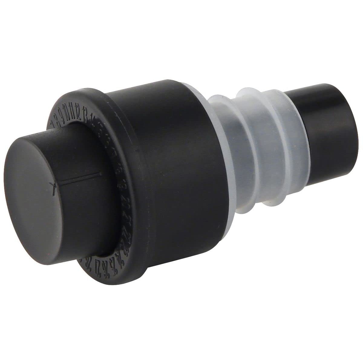 Fackelmann Wine Bottle Stopper with Vacuum Pump of Silicone, Black/Transparent, 2.5-Inch