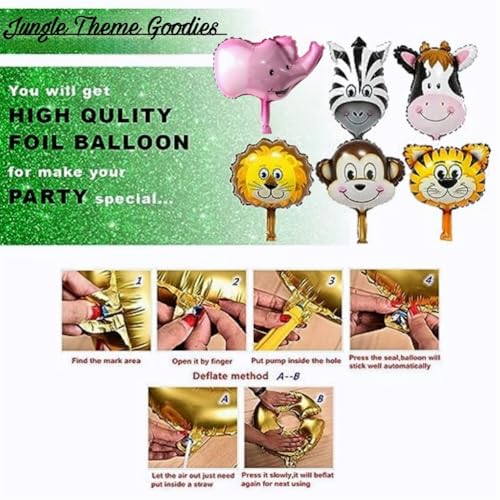Image of Birthday Decoration Items Kit | Jungle Safari theme | Multicolor Theme Decoration for Kids | Birthday Decoration (1 YR)