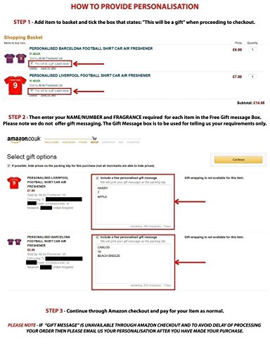 Deodorante per Auto Personalizzato Football/Soccer...