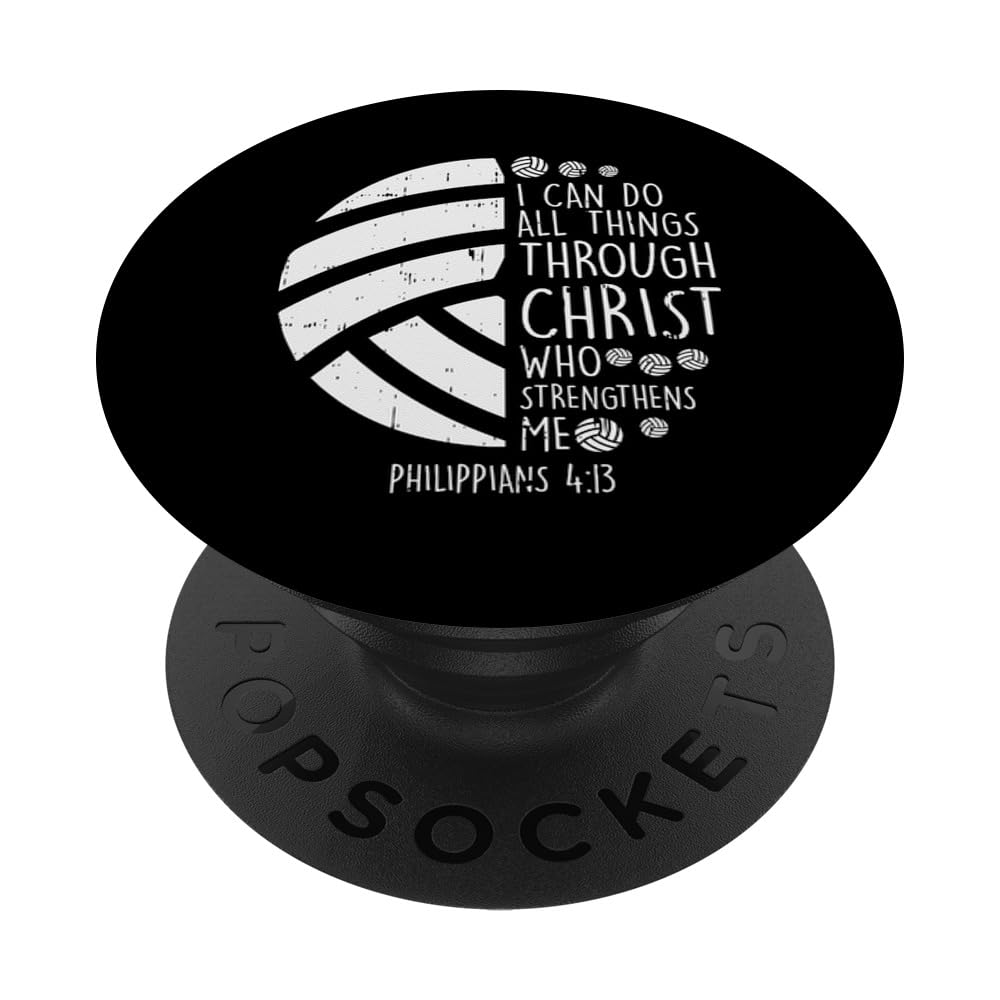 Volleyball i can do things Bible Verse God Jesus Gift PopSockets Adhesive PopGrip