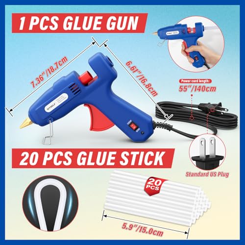 Image of DIYSELF Hot Glue Gun, Hot Glue Gun, Full Size, Glue Gun and Stick Kit for Art, Decorations, Repair and Handmade DIY Projects, Hot Glue Gun Kit, 20 Extra