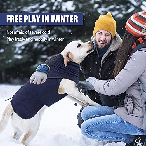LIANZIMAU Hundepullover Grosse Hunde Fleece Hundemantel Fleecejacke Wintermantel Hunde Pullover für kleine mittelgroße große Hund Warm Hundejacke Wolters Hundemantel