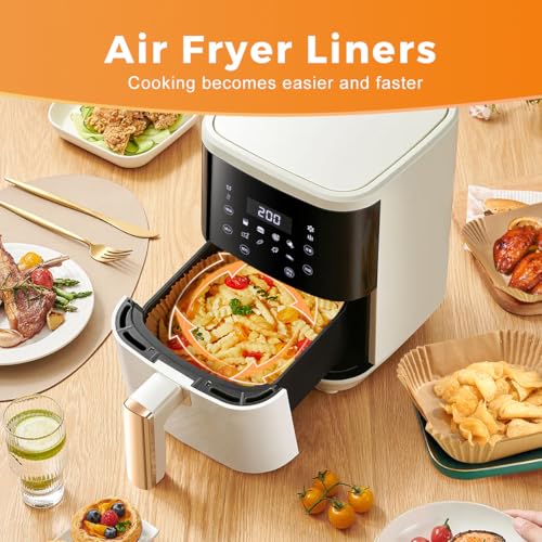 250 Pcs 9" Square Air Fryer Liners Disposable, Unbleached Parchment Paper Liners for Airfryer Basket, Non-Stick & Leakproof Baking Paper for Oven Roasting by vailnd - Image 5