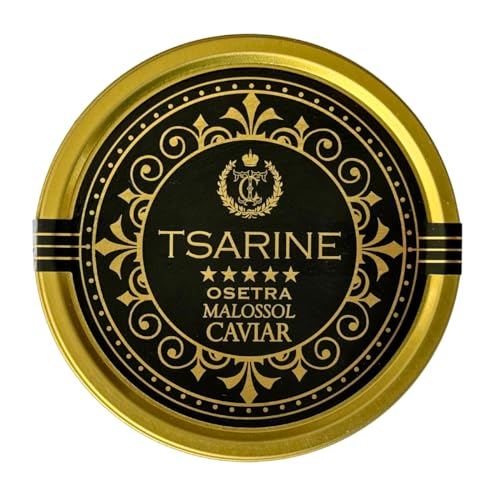 Schwarzer Störkaviar | Sibirischer Stör | Acipenser baerii | Fischkaviar | Malossol-Kaviar | Schwarzer Kaviar | Marke - TSARINE Caviar | Kostenlose Express-Kühllieferung (100g)