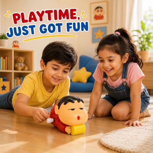 Image of Shinchan Manual Clockwork Toy Anime 5CM Character Styling Crawling Flat Push Children's Toy Moving Birthday Gift Figure