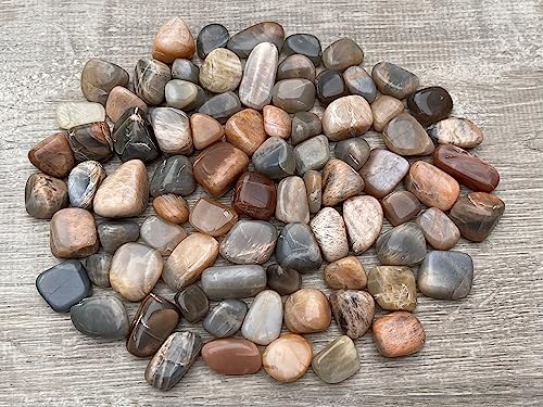 Image of 1 /2 LB Moonstone Multi Tumbled Stones, Polished Natural Moonstone Multi Gemstone, Moonstone Multi Healing Crystals (Moonstone Multi)