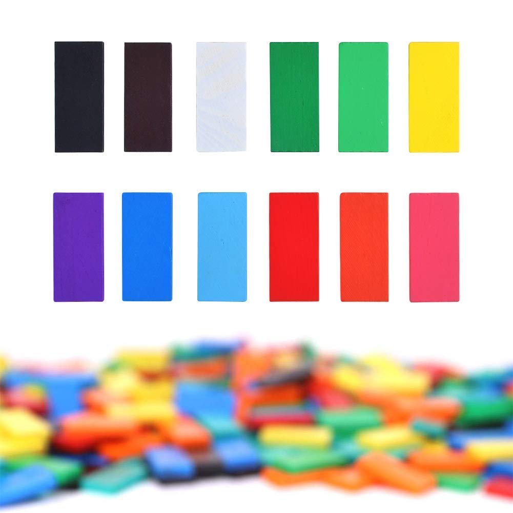 Toyshine for Kids 12 Color Wooden Dominos Blocks Set, Game Educational Play Toy, Domino Racing Toy Game, 600 pcs - Image 6 thumbnail
