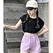 Girls Ripped Jean Shorts Cute Y2k High Waisted Wide Straight Leg Denim Pants with Pockets Fashion (Purple, 13-14 Years)