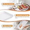 4-Pack Serving Tray, Serving Platter for Parties, Entertaining, Camping & Food Display, Reusable & Stackable Plastic Trays in Kitchen, Rectangular Food Platters for Cookie, Appetizer(White) #2
