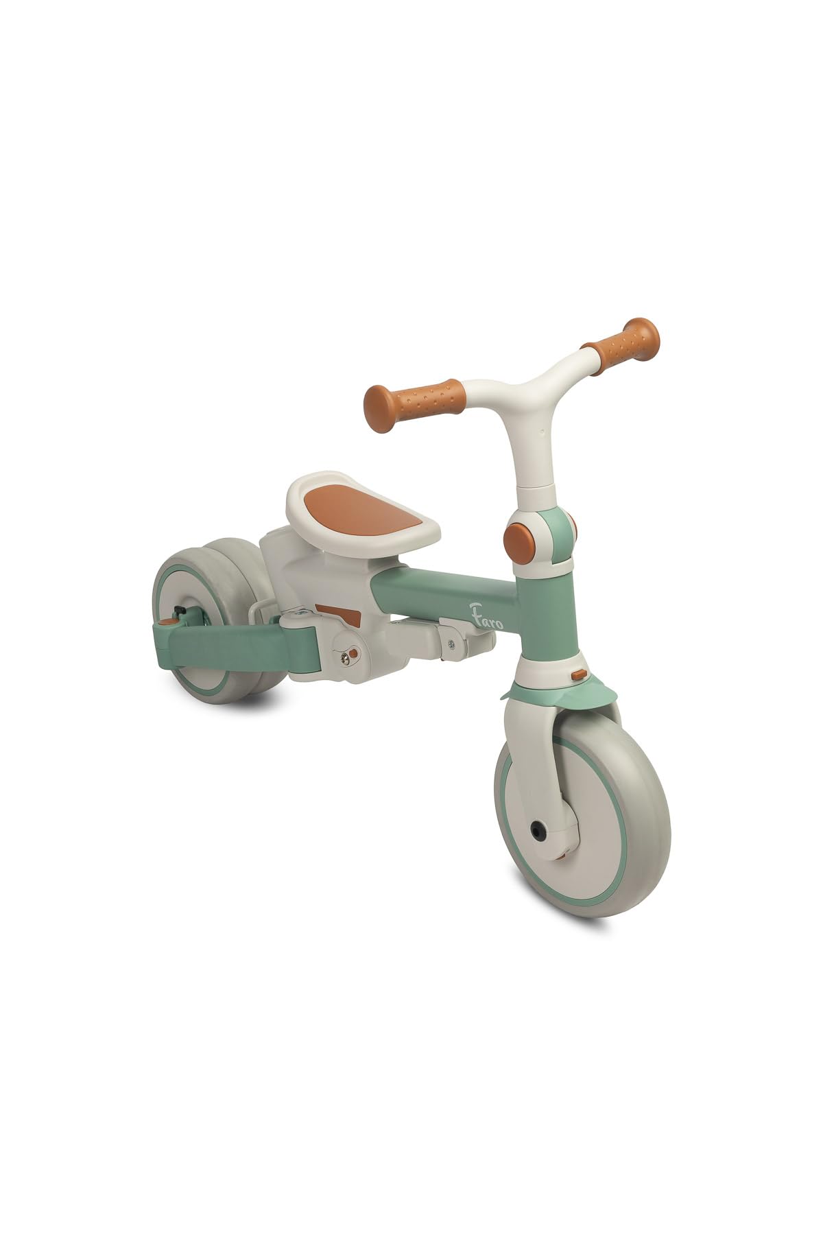 CARETERO Toyz Faro - Triciclo Evolutivo para Bebes, Draisienne Evolutiva, Bicicleta de Paseo - Triciclo Multifuncional con Cuadro Ajustable y Plegable - Verde Grafito