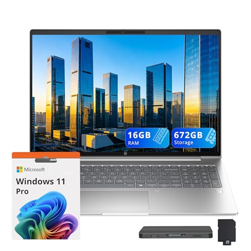 Image of HP ProBook 4 G1a AI 16 inch WUXGA IPS Laptop, AMD Ryzen 5 230, 16GB DDR5, 672GB Storage (512GB SSD+160GB Docking Station), Backlit Keyboard, Fingerprint Reader, Fast Charge, Wi-Fi 6E, Win 11 Pro, Silver