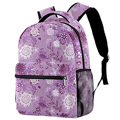 Sac à dos décontracté imprimé floral rose et multicolore Loptop