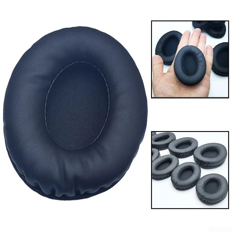 Coussinets D’oreille Pour Casque – Ovales En éponge Et Cuir – Taille 90 X 105 Mm – Noir – Confort Durable – Installation Facile