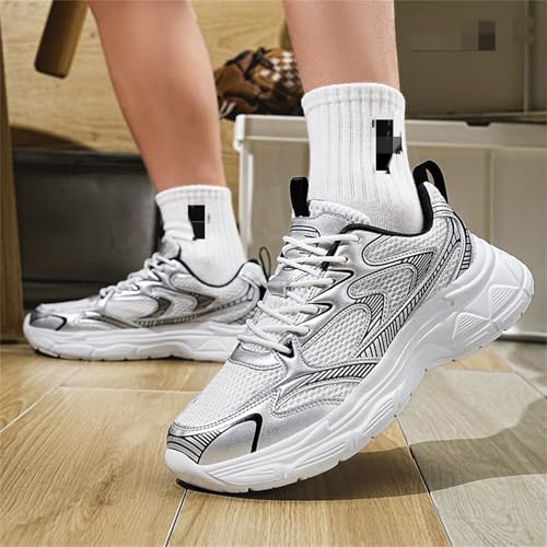 Men's Fashion Chunky Platform Lace Up Sneakers Casual Non Slip Tennis Walking Shoes Athletic Gym Running Shoes3