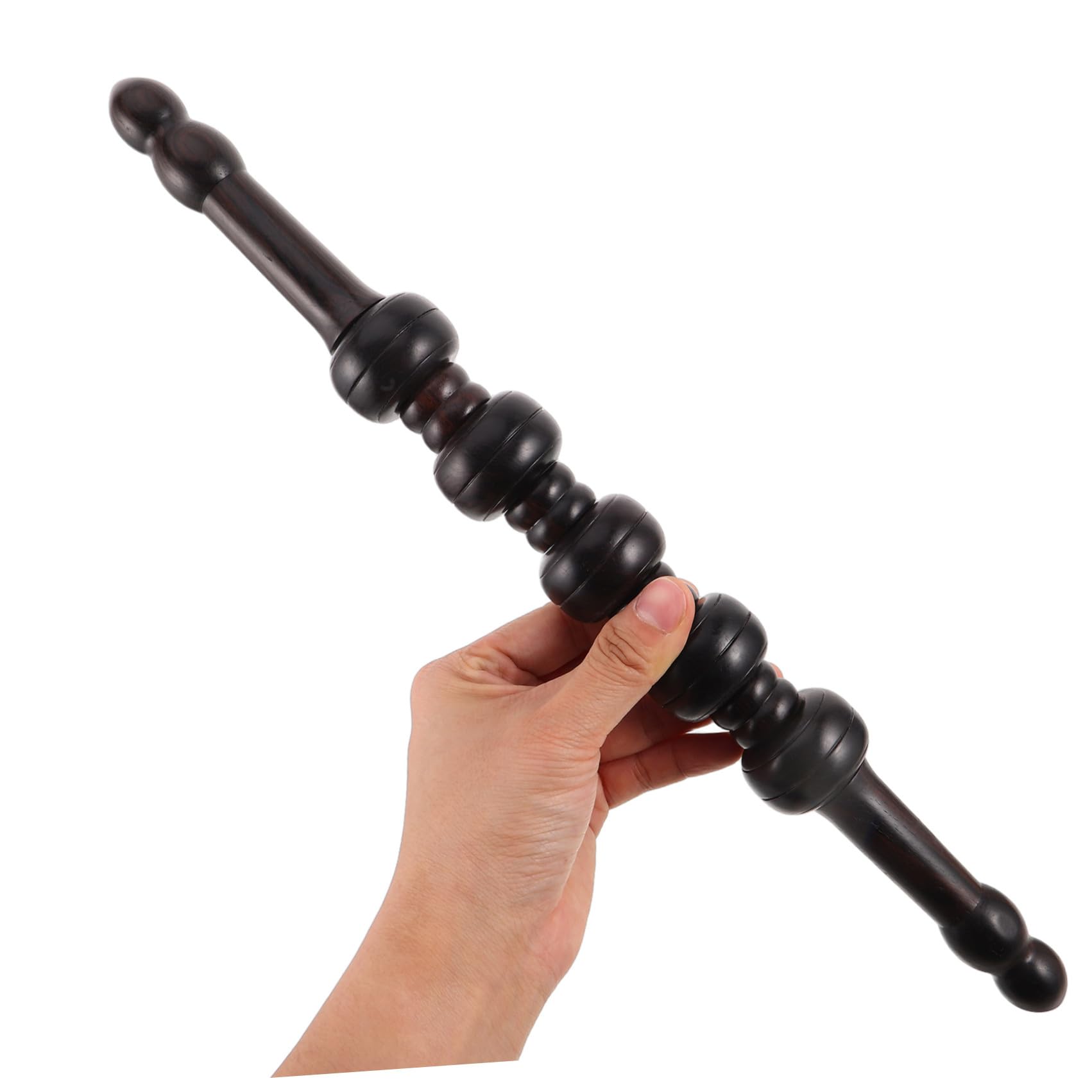 Bastone Massaggiatore Gua Sha in Legno Nero per Yoga e Gambe