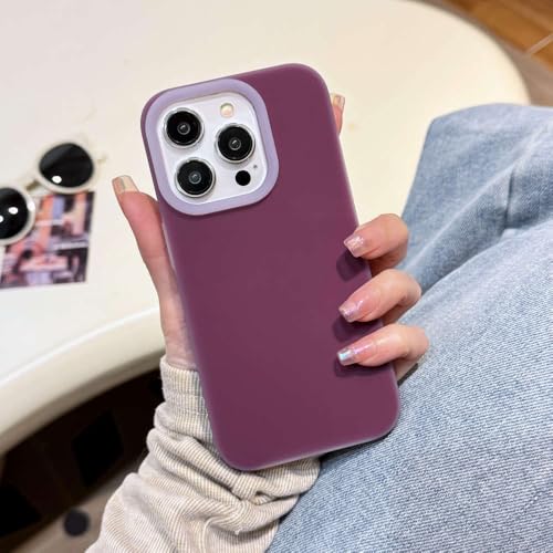 Coque silicone liquide iPhone 16 15 14 13 Pro Max protection mate prune
