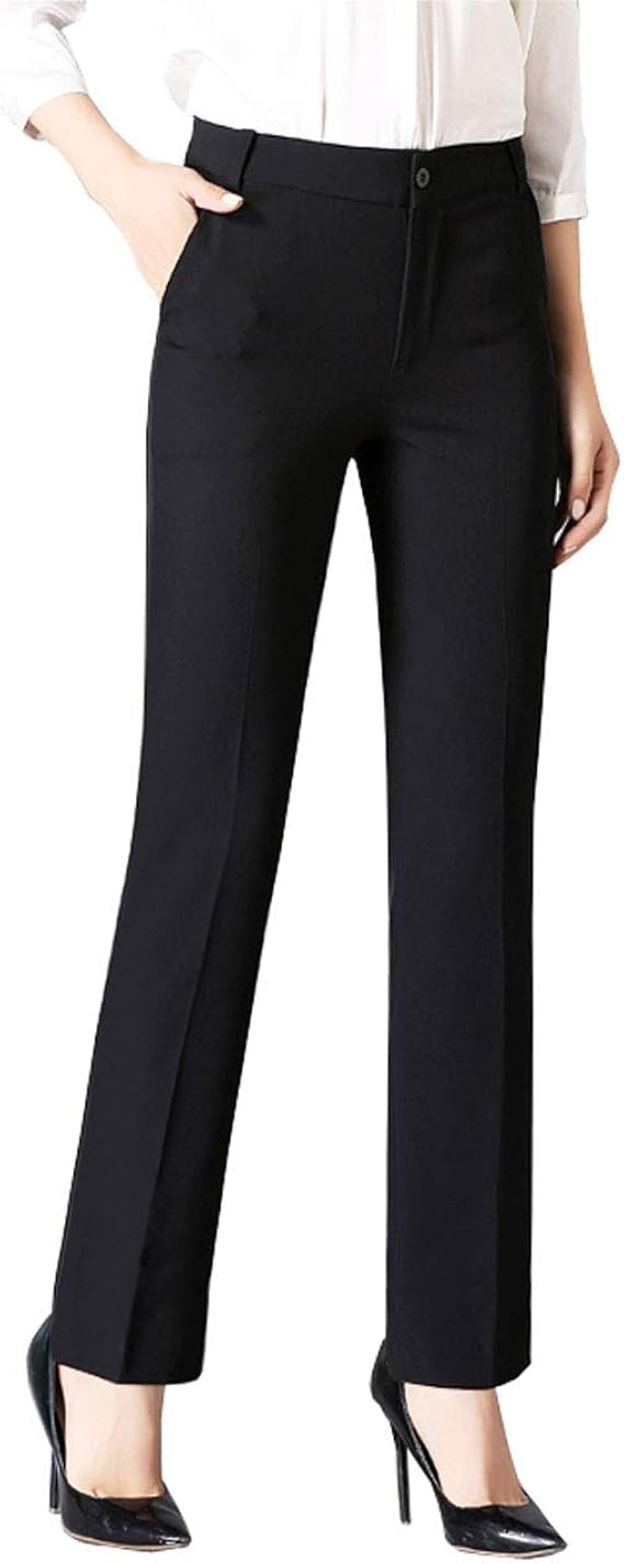 Amazon Angelcity レディース ロングパンツ ハイウエスト スーツ パンツ オフィス ビジネスパンツ スラックス パンツ 細見え 美脚 カジュアルパンツ ストレート Ol 通勤 着やせ ロングパンツ 通販