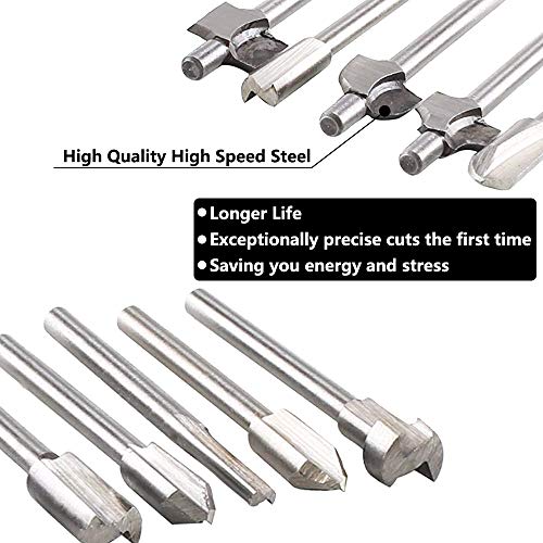 Saiper 10Pcs Hss Carpentry Router Bits 1/8 Inch(3Mm) Shank Engraving Bits Fit For Dremel Foredom Rotary Tools Set For Edge Grooving Wood Deburring Engraving And Milling #TOP3