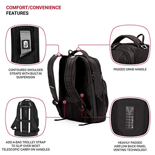 SwissGear 5698 Laptop Backpack, Black, 17 inch