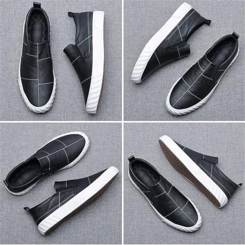 FMURY Men Shoes Leather Casual Spring Autumn Fashion Leisure Loafers Slip-On Flat Shoes4