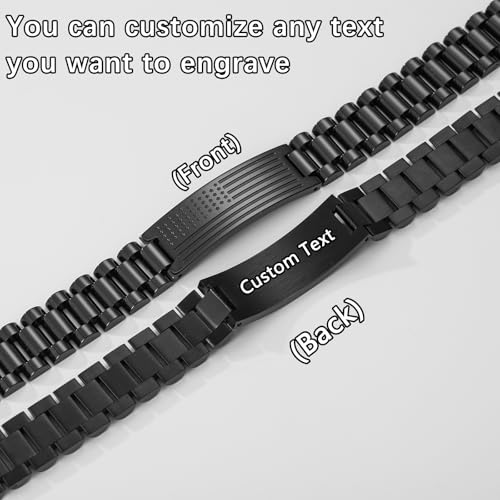 Gifts for Dad Stepdad New Dad Husband, Stainless Steel American Flag Watch Bracelet Birthday Fathers Day Christmas Jewelry Gifts for Men