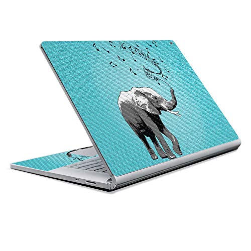 Image of MightySkins Carbon Fiber Skin for Microsoft Surface Book 2 13 inch (2017) - Musical Elephant,Protective, Durable Textured Carbon Fiber Finish,Easy to Apply, Remove, and Change Styles,