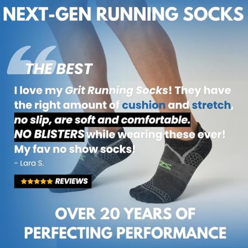 Image of Zensah Grit 2.0 Compression Running Socks - Lightweight Merino Wool No Show Socks for Trail Running, for Men and Women