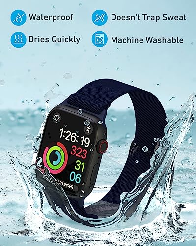 Thunderfit Nylon Smart Watch Band - Compatible With Apple Watch, Adjustable Strap 4 Pack (Sapphire Blue, Dark Raspberry, Charcoal Black, Navy Blue, 38Mm) #TOP1