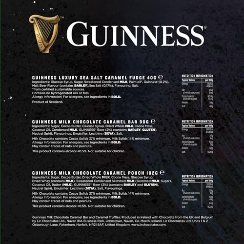 Guinness Gifts for Men, Beer Gift Set - Official Guinness 500ml and Pint Glass, Gourmet Chocolate & Fudge Hampers - Alcohol Gift Sets for Men, Dad Birthday Gifts for Him, Boyfriend, Fathers Day - Image 9