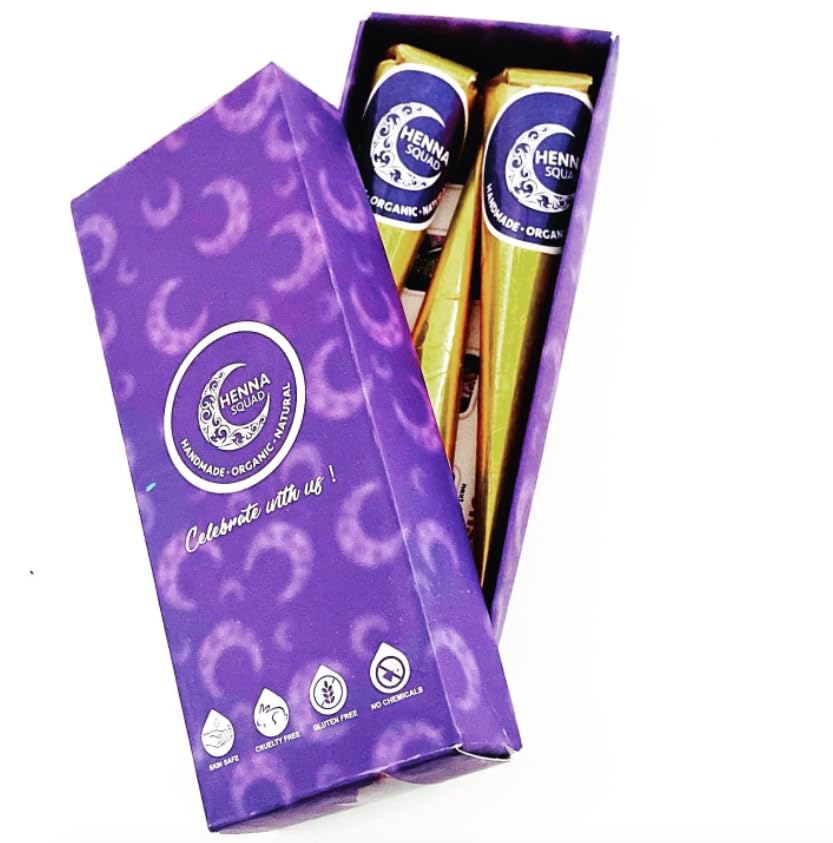 Henna lista para usar en conos para cabello - Marrón oscuro 25 g 3 pack miniatura 5
