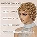 beauty proya Short Pixie Cut Human Hair Wigs Blonde Color Glueless Human Hair Wigs For Black Women Pre Plucked 3”Short Curly Human Hair Wigs With Bangs